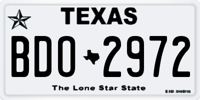 TX license plate BDO2972