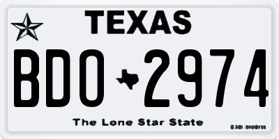 TX license plate BDO2974
