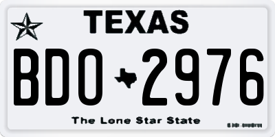 TX license plate BDO2976