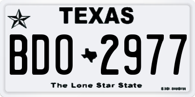 TX license plate BDO2977