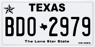 TX license plate BDO2979
