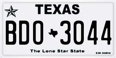 TX license plate BDO3044