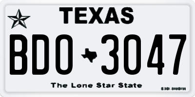 TX license plate BDO3047