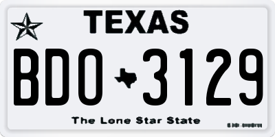 TX license plate BDO3129
