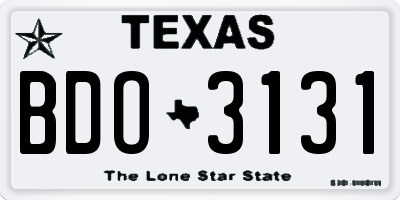 TX license plate BDO3131