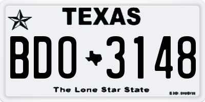 TX license plate BDO3148