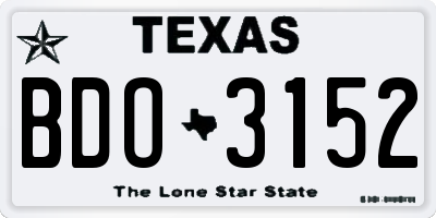TX license plate BDO3152