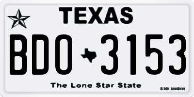 TX license plate BDO3153