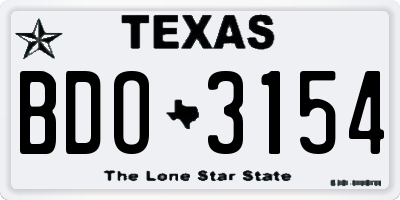TX license plate BDO3154