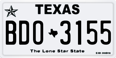 TX license plate BDO3155