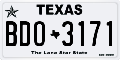 TX license plate BDO3171