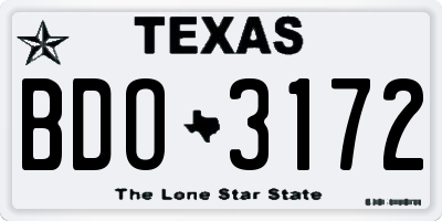 TX license plate BDO3172