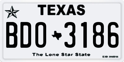 TX license plate BDO3186