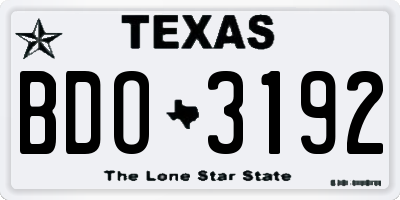 TX license plate BDO3192