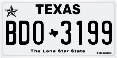 TX license plate BDO3199