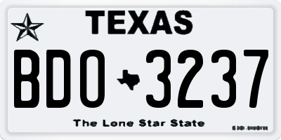 TX license plate BDO3237
