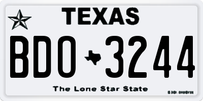 TX license plate BDO3244