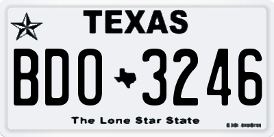 TX license plate BDO3246