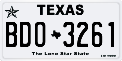 TX license plate BDO3261