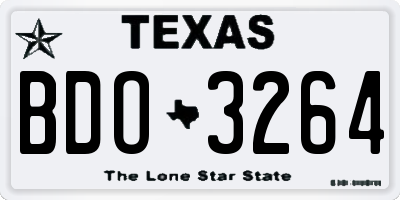 TX license plate BDO3264