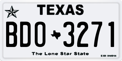 TX license plate BDO3271