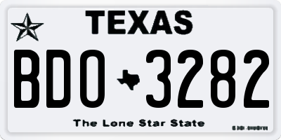 TX license plate BDO3282