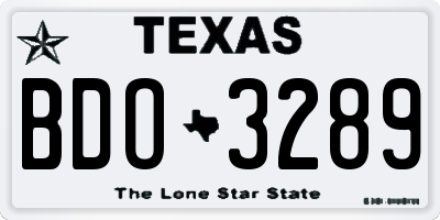 TX license plate BDO3289