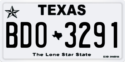 TX license plate BDO3291