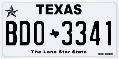 TX license plate BDO3341