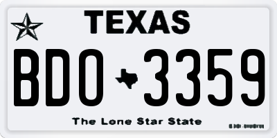 TX license plate BDO3359