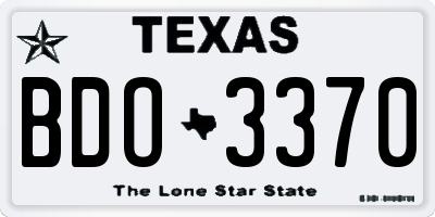 TX license plate BDO3370