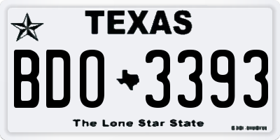 TX license plate BDO3393