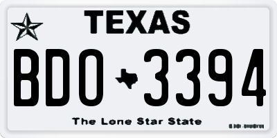 TX license plate BDO3394