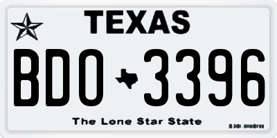 TX license plate BDO3396