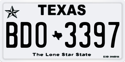 TX license plate BDO3397