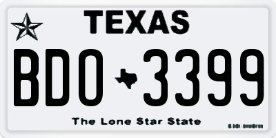 TX license plate BDO3399