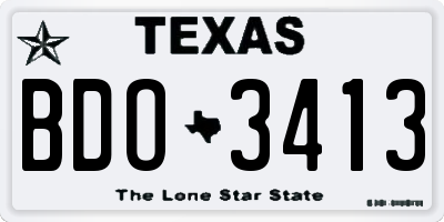 TX license plate BDO3413