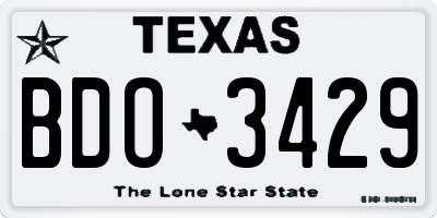 TX license plate BDO3429