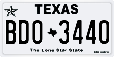 TX license plate BDO3440