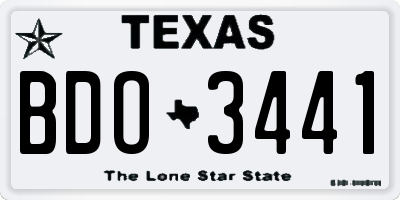TX license plate BDO3441