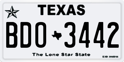 TX license plate BDO3442