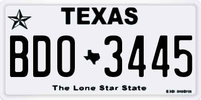 TX license plate BDO3445