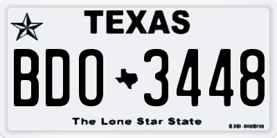 TX license plate BDO3448
