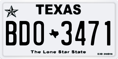 TX license plate BDO3471