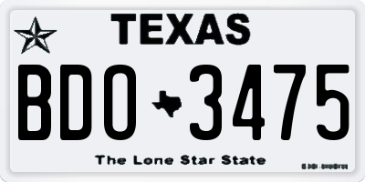 TX license plate BDO3475