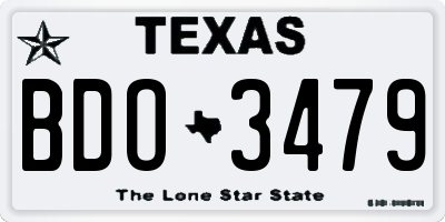 TX license plate BDO3479