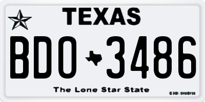 TX license plate BDO3486