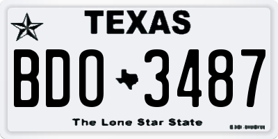 TX license plate BDO3487