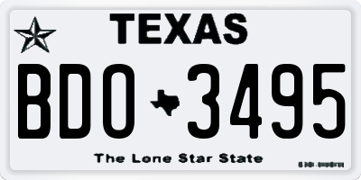 TX license plate BDO3495