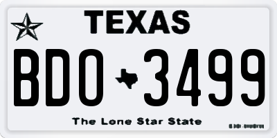 TX license plate BDO3499